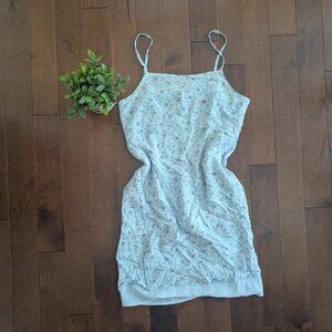 BABY BLUE DITSY FLORAL VINTAGE MINI DRESS